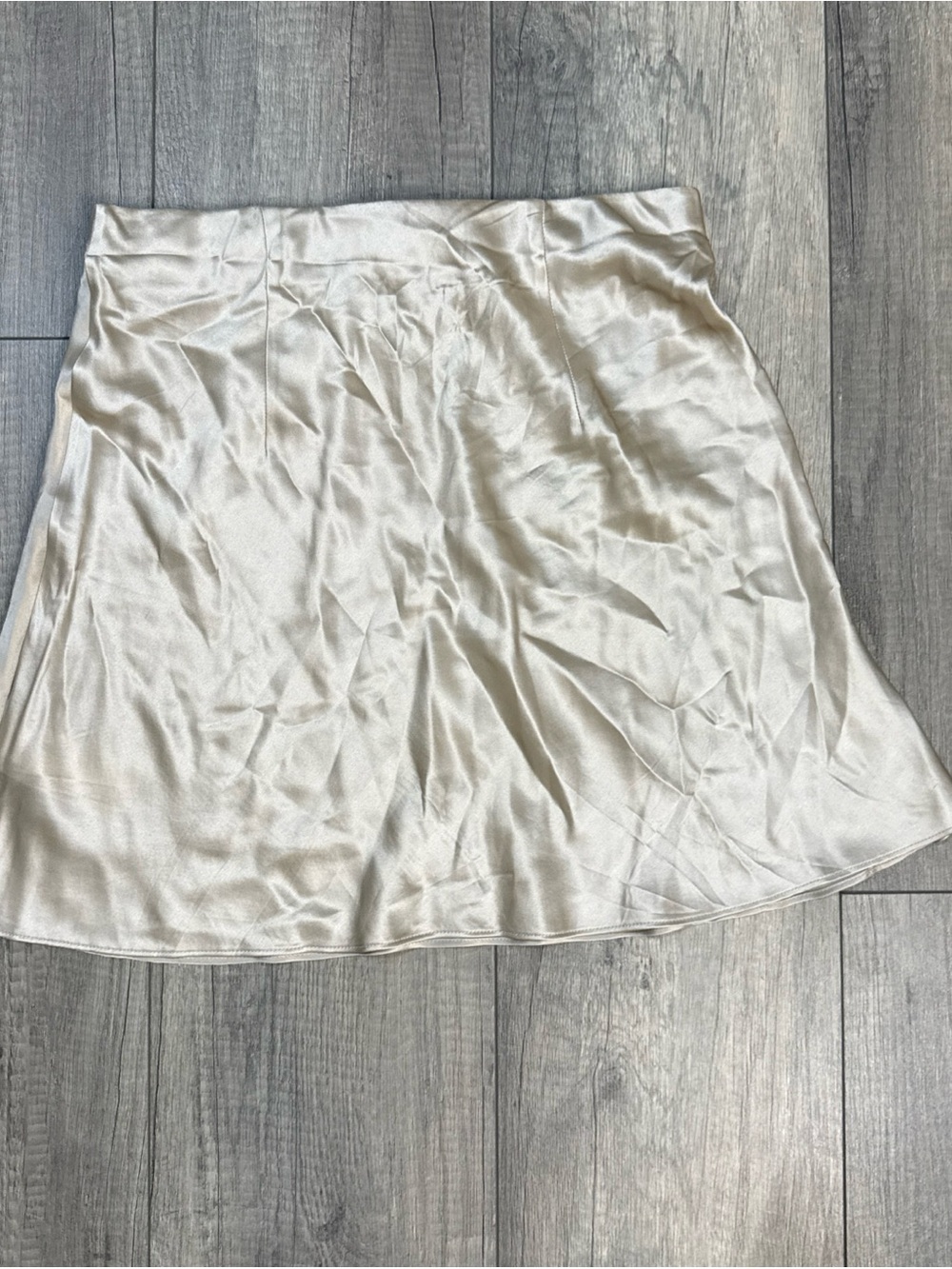 Quince Champagne Satin A-Line Mini Skirt - Picture 2 of 4